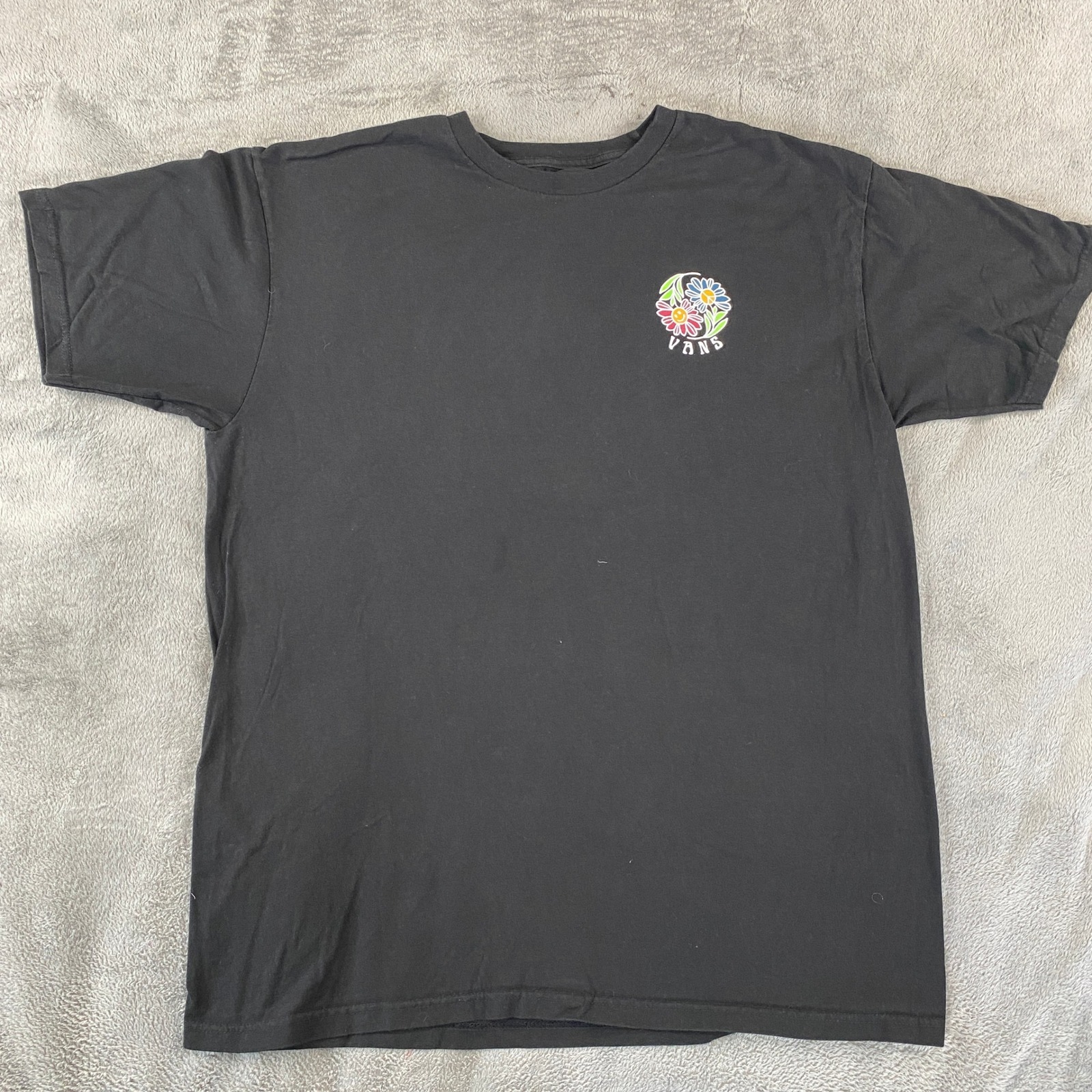 Vans T-Shirt Mens Large Black Combine Elevated Minds Floral Graphic Classic Fit
